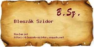 Bleszák Szidor névjegykártya